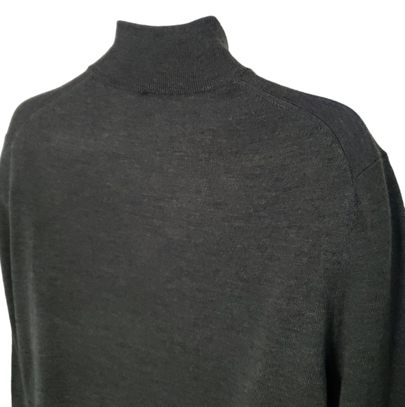 Jos. A. Bank Green Zip Up Sweater with Ribbed Cuffs - Picture 6 of 8
